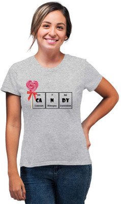 SmarTee Street Printed Women Round Neck Grey T-Shirt