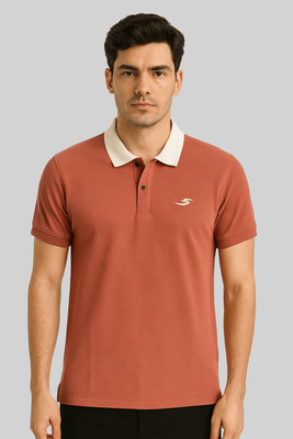 Sportz Fit Solid Men Polo Neck Red T-Shirt