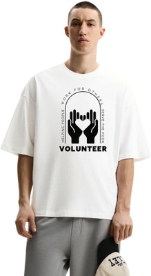 fashnobic Printed Men Round Neck White T-Shirt