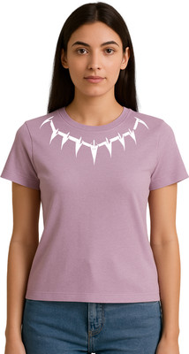 Buddy Collection Printed, Graphic Print Women Round Neck Dark Blue T-Shirt