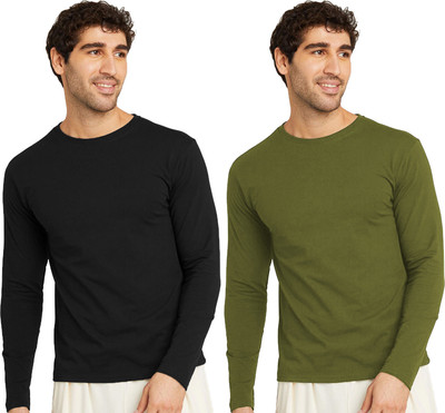 OrrganicChics Solid Men Round Neck Multicolor T-Shirt