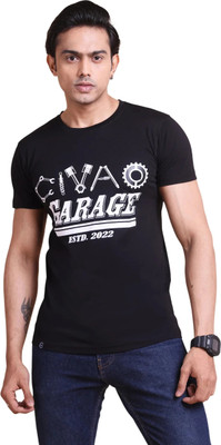 CIVAO Typography Men Round Neck Dark Green T-Shirt