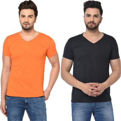Tresna Fab Solid Men V Neck Multicolor T-Shirt