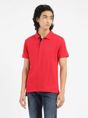 LEVI'S Solid Men Polo Neck Red T-Shirt