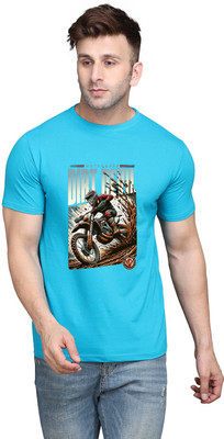 GEUM Printed Men Round Neck Light Green T-Shirt