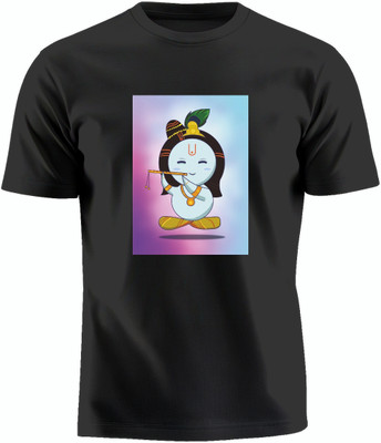 Luv My India Printed Women Round Neck Black T-Shirt