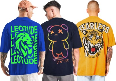 Leotude Printed Men Round Neck Multicolor T-Shirt