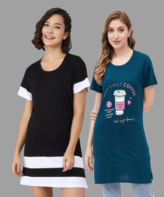 SYDNEY HILLS Printed Women Round Neck Multicolor T-Shirt