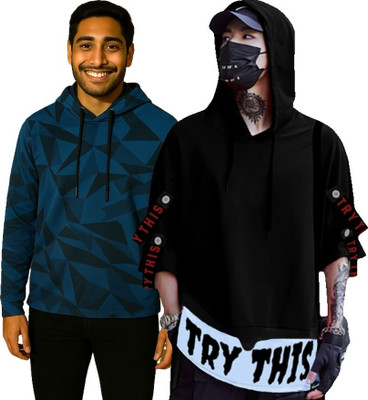 Try This Colorblock Men Polo Neck Black, White T-Shirt