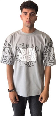 Trooking Fashions Printed Men Round Neck Grey T-Shirt