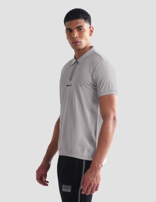 U.S. POLO ASSN. Solid Men Polo Neck Grey T-Shirt