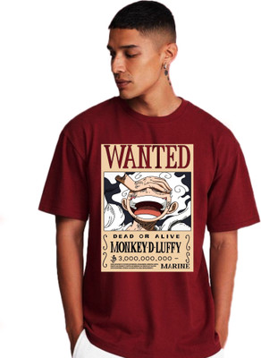DRIZZLE CLICKS Printed, Typography Men Round Neck Reversible Maroon T-Shirt