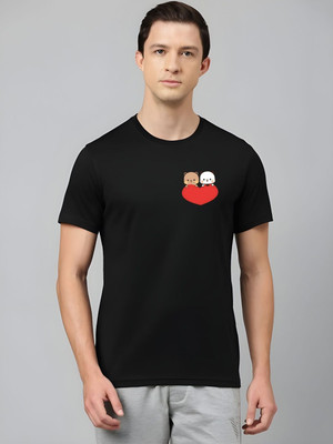 SZN Graphic Print Men Round Neck Black T-Shirt
