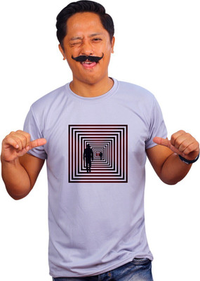 Mooch Wale Printed Men Round Neck Purple T-Shirt