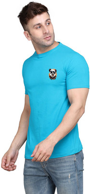 tfurnish Printed Men Round Neck Light Green T-Shirt
