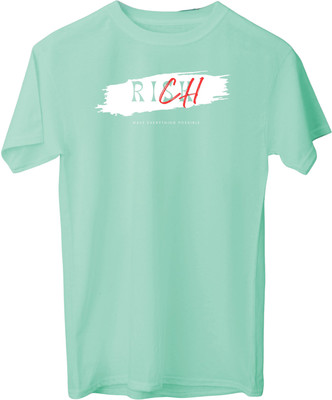 VIRAJ VINTAGE Printed Men Round Neck Light Green T-Shirt