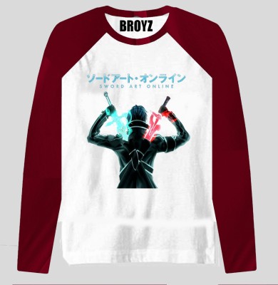 Broyz Printed Men Round Neck Red, White T-Shirt