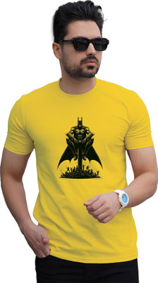 Binayak Printed Men Round Neck Yellow T-Shirt