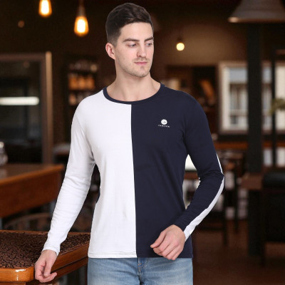 Faricon Trend Colorblock Men Round Neck Multicolor T-Shirt