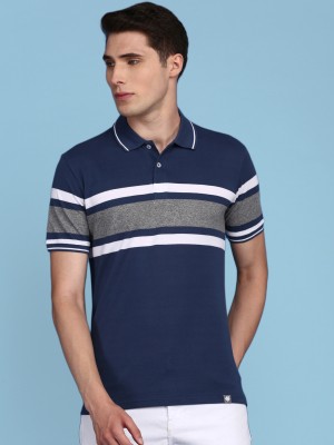 ONN Striped Men Polo Neck Multicolor T-Shirt