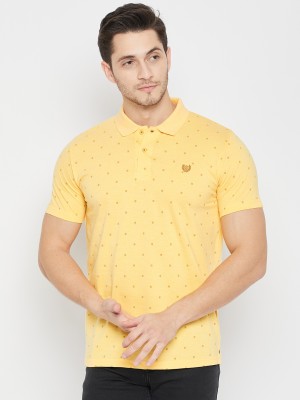 DUKE Printed Men Polo Neck Yellow T-Shirt