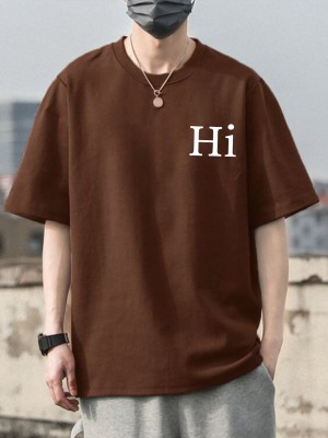 Cool Plus Typography Men Round Neck Brown T-Shirt