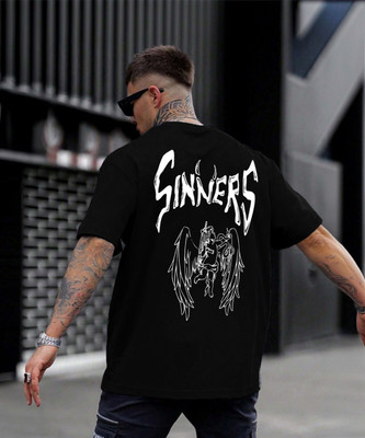 Leotude Printed Men Round Neck Black T-Shirt