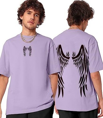 FIONAA TRENDZ Printed Men Round Neck Purple T-Shirt