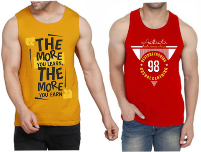 WOOSTRO Graphic Print Men Round Neck Brown, Red T-Shirt