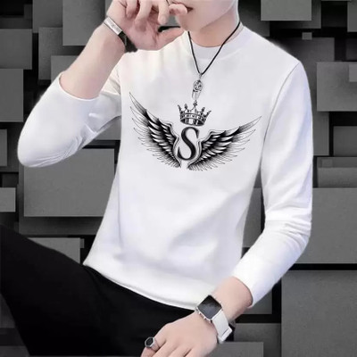 RUBYKNITS Printed Men Round Neck White T-Shirt