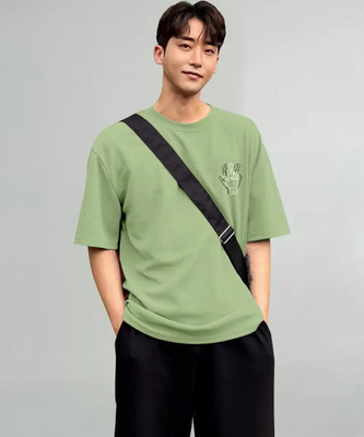 MegaValue Printed Men Round Neck Green T-Shirt
