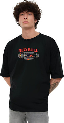 KART BLACK Printed Men Round Neck Black T-Shirt