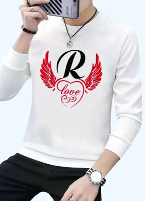 RB Fashion Printed Men Round Neck White T-Shirt