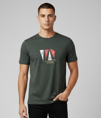 SAND PIPER Solid Men Round Neck Light Green T-Shirt