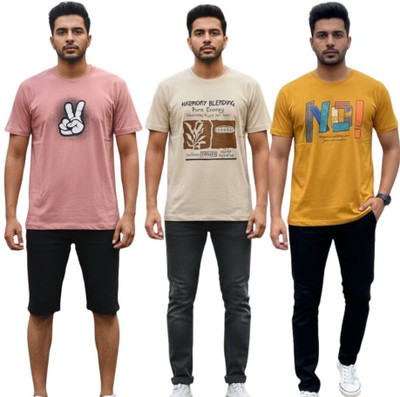 Untldla Graphic Print Men Round Neck Multicolor T-Shirt