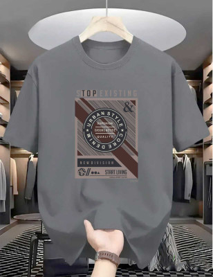 Magneto Printed Men Round Neck Grey T-Shirt