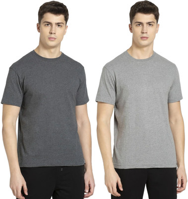 JOCKEY Solid Men Round Neck Grey T-Shirt