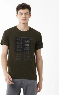 WROGN Printed, Typography Men Round Neck Green T-Shirt