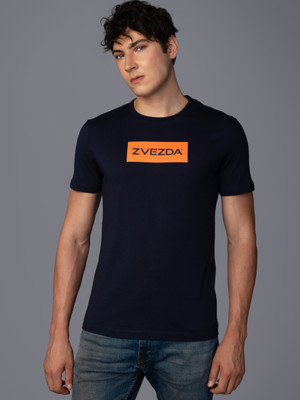 Zvezda Printed Men Round Neck Dark Blue T-Shirt