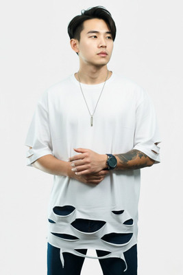 Ajworld Solid Men Round Neck White T-Shirt