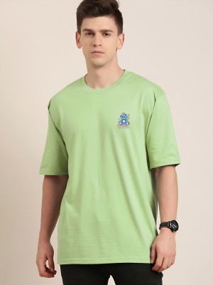 Jack Paris Solid Men Round Neck Light Green T-Shirt