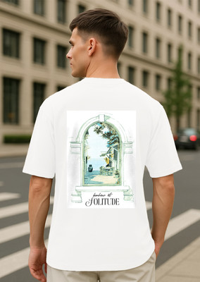 NOBERO Printed Men Crew Neck White T-Shirt