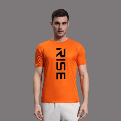 InkTees Typography Men Round Neck Orange T-Shirt