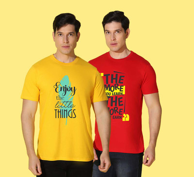 WOOSTRO Typography Men Round Neck Multicolor T-Shirt