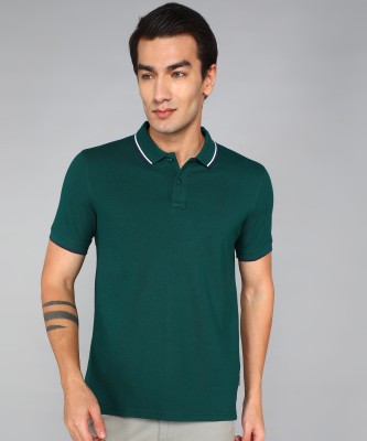 VAN HEUSEN SPORT Self Design Men Polo Neck Green T-Shirt