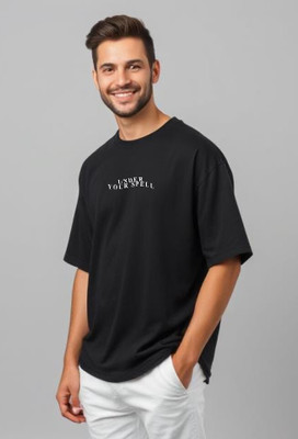 UrGear Printed Men Round Neck Black T-Shirt