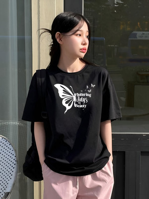Stylicity Printed Women Round Neck Black T-Shirt