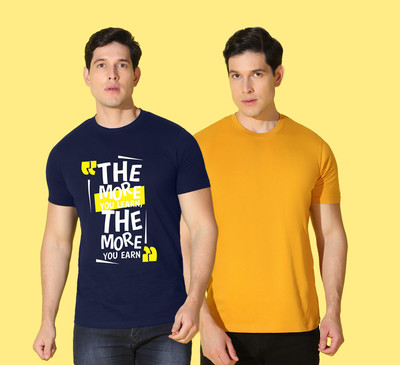 WOOSTRO Printed Men Round Neck Multicolor T-Shirt