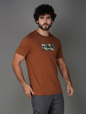Zvezda Printed Men Round Neck Brown T-Shirt