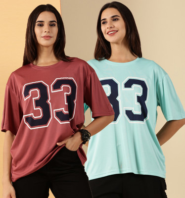 Diversify Printed Women Round Neck Multicolor T-Shirt